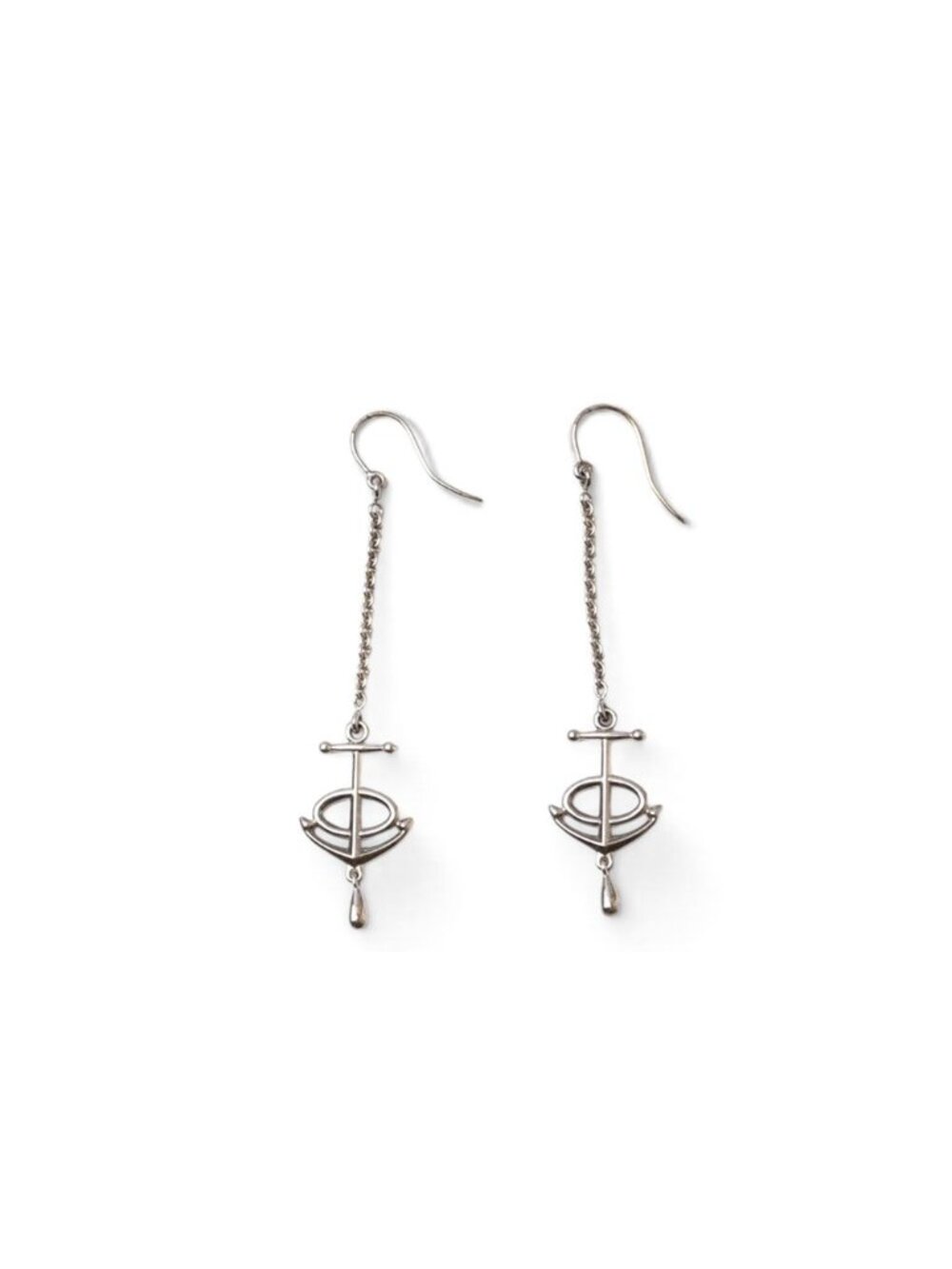 Hermes Earrings Vintage Chaine D'ancre Anchor Motif Silver
